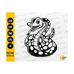 Cute Snake SVG | Wild Animal Vinyl Stencil Graphics | Cricut Cutting Files Silhouette Printable Clip Art Vector Digital