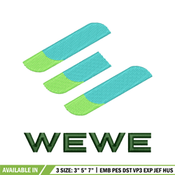Wewe logo embroidery design, Wewe logo embroidery, logo design, Logo shirt, embroidery file, Digital download