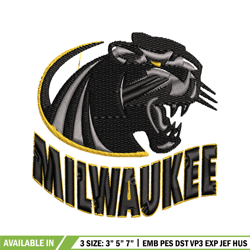 Wisconsin Milwaukee Panthers embroidery design, logo embroidery, logo Sport, Sport embroidery, NCAA embroidery.