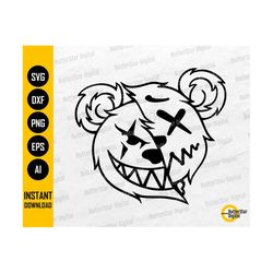 Two-Faced Teddy SVG | Creepy Bear SVG | Cute Cartoon Animal T-Shirt Image Graphics | Cricut Cut Files Clipart Vector Dig