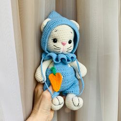 crochet cat amigurumi kitty animal toy handmade gift for baby girl boy doll kitty for toddler diy