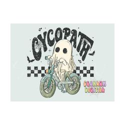 Cycopath PNG-Halloween Sublimation Digital Design Download-bicycle png, ghost png, spooky season png, vintage png, trend