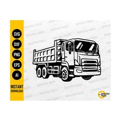 dump truck svg | construction svg | truck illustration decal vinyl graphics | cricut cut file clipart vector digital dow
