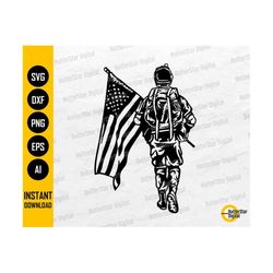 US Soldier With USA Flag Svg | American Troops Svg | United States Military Svg | Cricut Cutting File Clip Art Vector Di