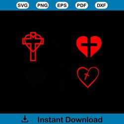 Heart and Cross SVG files, Jesus SVG Clip Art , Faith Svg, Circut cut files Tshirt , Iron Transfer Digital Download,Sil