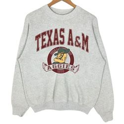 Vintage NCAA Texas A&M Aggies Mascot Sweatshirt, Texas AM University Shirt