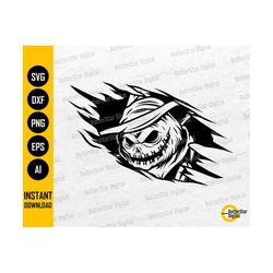 scarecrow in the wall svg | monster scratch svg | halloween decals wall art sticker | cricut cut files clipart vector di