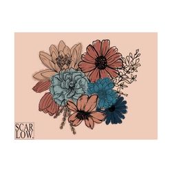 Floral Bouquet PNG sublimation design download, watercolor floral png, watercolor png, elegant png, little girl png, png