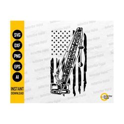 US Wrecking Ball Crane SVG | USA Construction Svg | Heavy Equipment T-Shirt | Cutting File Printables Clipart Vector Dig
