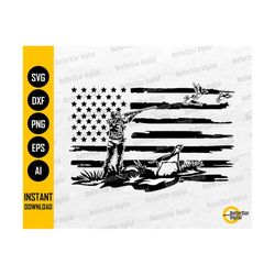 US Duck Hunting SVG | USA Duck Hunter Svg | Duck Hunt Shirt Decal Sticker Decor | Cricut Cutting Files Clipart Vector Di