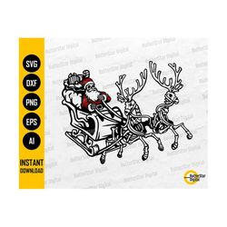 Skeleton Santa Claus SVG | Gothic Xmas Decal T-Shirt Gift Home Decoration | Cricut Cutfile Printables Clip Art Vector Di