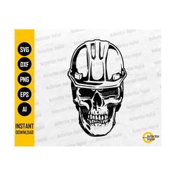 skull with hard hat svg | engineer svg | construction t-shirt decal vinyl graphics | cricut printable clip art vector di