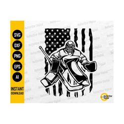 American Goalie SVG | Ice Hockey Player SVG | Sports T-Shirt Decal Sticker | Cricut Cutfile Silhouette Clipart Vector Di