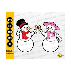 Snowman Toast SVG | Cute Winter SVG | Party Decoration Decor Wall Art | Cricut Silhouette | Printable Clipart Vector Dig