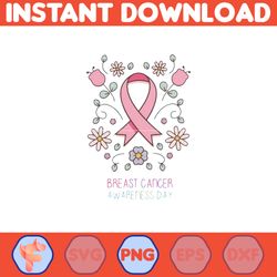 Breast Cancer Awareness Png, Designs Breast Cancer Groovy Style Png, Cancer Png, Cancer Awareness, Pink Ribbon