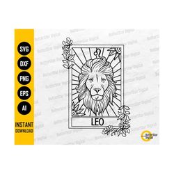 Leo Card SVG | Zodiac Sign SVG | August Birthday T-Shirt Decal Graphics | Cute August Birthday Gift Idea | Cut Files Cli