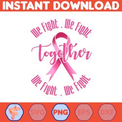 We Fight Together Png, Designs Breast Cancer Groovy Style Png, Cancer Png, Cancer Awareness