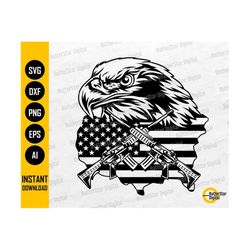 US Patriotic Eagle Rifles SVG | 2nd Amendment SVG | American Svg | Cricut Silhouette Cutfile Printable Clipart Vector Di