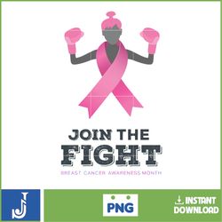 Join The Fight Png, Designs Breast Cancer Groovy Style Png, Cancer Png, Cancer Awareness, Pink Ribbon