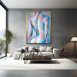 Colorful Woman Print, Print Painting, Sexy Woman Wall Art, Nude Woman Poster, Silhouette Woman Art