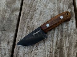 CUSTOM HAND FORGE 1095 STEEL SKINNER KNIFE HANDLE ROSEWOOD