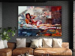 naked woman painting print, naked woman wall art, bedroom canvas art, sensual photo wall decor, sensual photo art