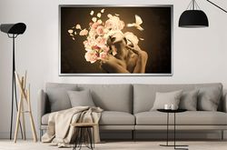 yellow wood, female body, canvas print, art, landscape, contemporary home decor, canvas with abstract canvas, surreal tr