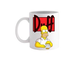 Homer The Duff Beer The Simpsons Comedy TV Show - Novelty Cute Funny Anniversary Birthday Present, 11 - 15 Oz White Coff