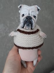 English bulldog, toy dog, pet from a photo, a memorable gift for the owner who has lost a pet, made to order