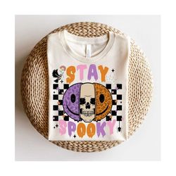 Stay spooky Png, retro halloween png, spooky halloween png, halloween smile face png, spooky season, spooky vibes png, p