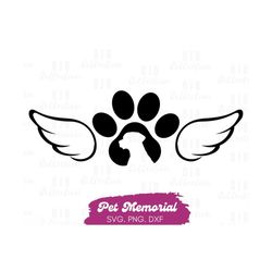 Dog Memorial SVG, In loving memory SVG, Pet Memorial SVG, Pet Loss svg, Pet sympathy svg, Dog Loss Svg, Angel Wings Svg,