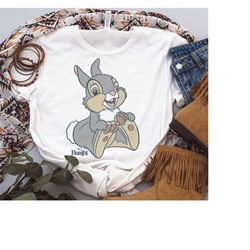 Disney Bambi Thumper Big Portrait T-Shirt, Bambi Thumper Shirt, Disneyland WDW Trip Family Matching Outfits, Magic Kingd