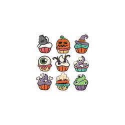 9 Halloween Cup Cake Png, Cup Cake Png, Halloween kid's png, Halloween Cake Png, Sublimation design, Sublimation Design