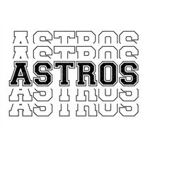 Stacked Astros Svg, Go Astros Svg, Run Astros Svg, Astros Team Svg, Sport Jersey Font. Vector Cut file Cricut, Pdf Png D