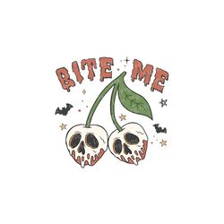 Bite Me Png design, skeleton cherry png , Scary Food Stencil, popular halloween png, halloween Png for shirt, Popular pn