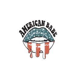 Vintage Flag Lips American Babe Png, 4th of July Png design, America Patriotic Png, Vintage American Babe Flag Lip Subli
