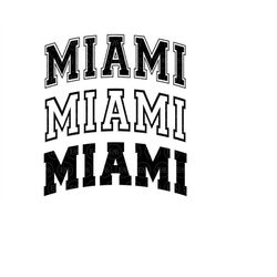 Miami Svg, Varsity Font Svg, College Font, Arched Text, America Svg. Vector Cut file Cricut, Silhouette, Sticker, Decal,