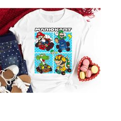Nintendo Super Mario Classic Mario Kart Shirt, Mario Luigi Yoshi Bowser Group Graphic Shirt, Magic Kingdom, Disneyland T