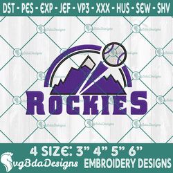 Colorado Rockies MLB Embroidery Designs, MLB Logo Embroidered, Rockies MLB Baseball Embroidered Designs, MLB Embroidery