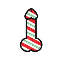 Christmas Candy Penis Svg, Candy Cane Stripes. Vector Cut file for Cricut, Silhouette, Sticker, Decal, Vinyl, Stencil, P