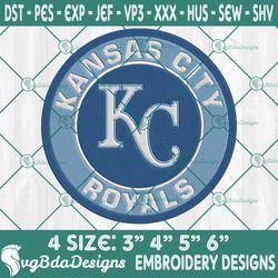 Kansas City Royals Logo Embroidery Designs, MLB Logo Embroidered, Royals Baseball Embroidery Designs, MLB Embroidery