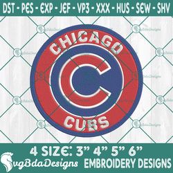 Chicago Cubs Logo Embroidery Designs, MLB Logo Embroidered, Cubs Baseball Embroidery Designs, MLB Embroidery Designs