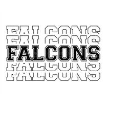Stacked Falcons Svg, Go Falcons Svg, Run Falcons, Falcons Team Svg, Sport Jersey Font. Vector Cut file Cricut, Pdf Png D