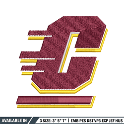 Central Michigan Chippewas embroidery design, Central Michigan Chippewas embroidery, logo embroidery, NCAA embroidery.