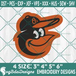 Baltimore Orioles Mascot Embroidery Designs, MLB Logo Embroidered, Orioles Baseball Embroidery Designs, Baseball Embroi