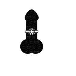 Penis Svg, Engagement Diamond Ring Svg, Dick Clip art. Vector Cut file Cricut, Silhouette, Sticker, Decal, Vinyl, Stenci