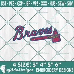 Atlanta Braves Logo Embroidery Designs, MLB Logo Embroidered, Braves Embroidery Designs, Baseball Embroidery Designs