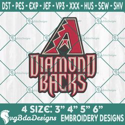Arizona Diamondbacks Embroidery Designs Machine, MLB Logo Embroidered, Diamonbacks Baseball Embroidery Designs, MLB