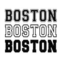 Boston Svg, Varsity Font Svg, College Font, Boston PNG, America State. Vector Cut file Cricut, Silhouette, Sticker, Deca