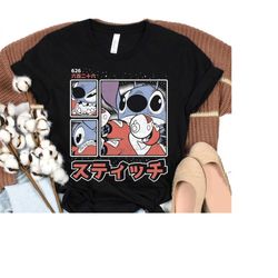 Disney Lilo and Stitch 626 Stitch Day Kanji Panels T-Shirt, Ohana Means Family Shirt, Disneyland Trip Family Matching Ou